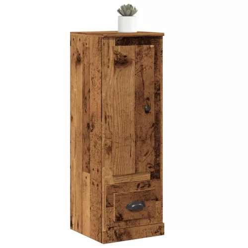 Antik fa színű szerelt fa magasszekrény 36 x 35,5 x 103,5 cm