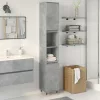 Betonszürke szerelt fa fürdőszobaszekrény 30 x 30 x 190 cm