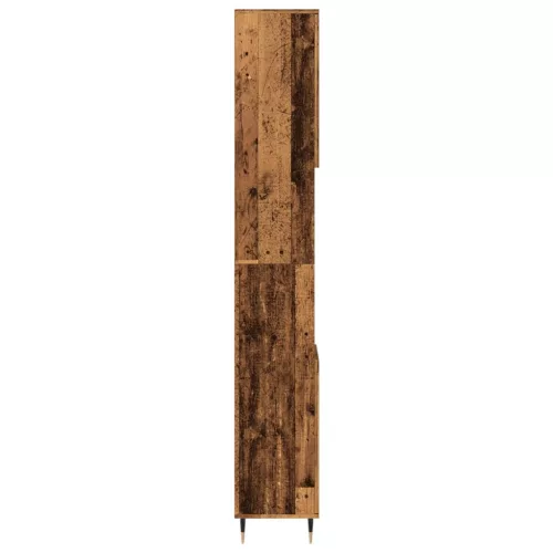 Antik fa színű szerelt fa fürdőszobaszekrény 30 x 30 x 190 cm