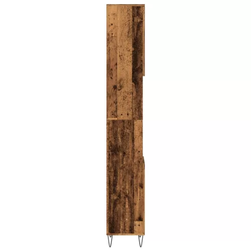 Antik fa színű szerelt fa fürdőszobaszekrény 30 x 30 x 190 cm
