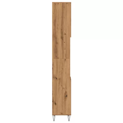 Kézműves tölgy színű szerelt fa fürdőszobaszekrény 30x30x190 cm