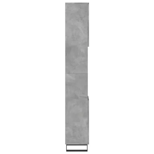 Betonszürke szerelt fa fürdőszobaszekrény 30 x 30 x 190 cm