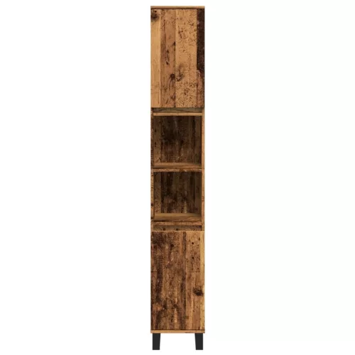 Antik fa színű szerelt fa fürdőszobaszekrény 30 x 30 x 190 cm
