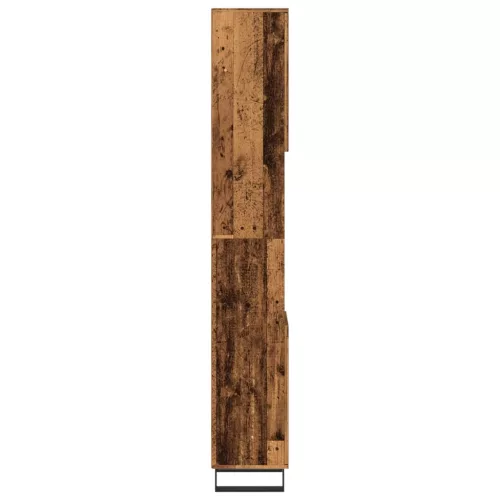 Antik fa színű szerelt fa fürdőszobaszekrény 30 x 30 x 190 cm