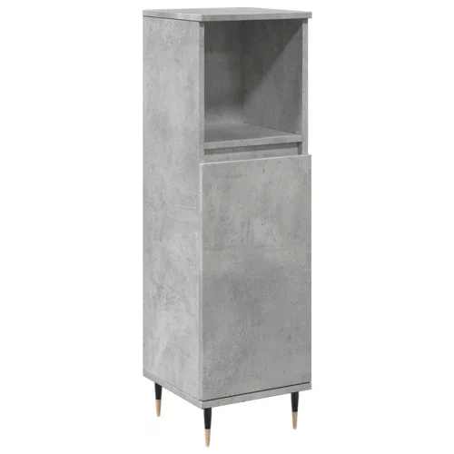 Betonszürke szerelt fa fürdőszobaszekrény 30 x 30 x 100 cm