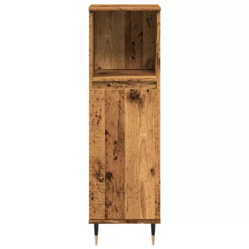 Antik fa színű szerelt fa fürdőszobaszekrény 30 x 30 x 100 cm