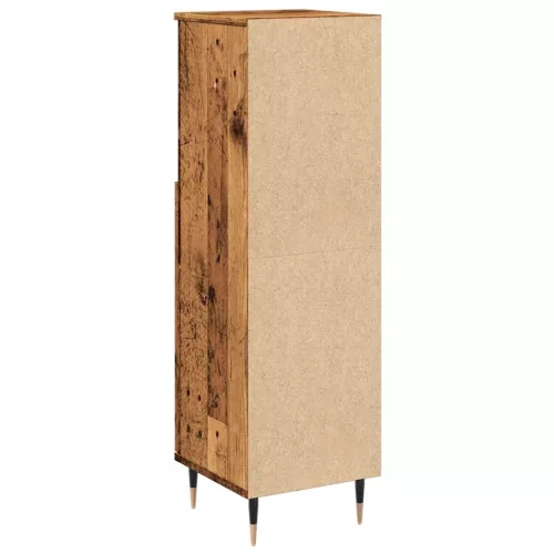 Antik fa színű szerelt fa fürdőszobaszekrény 30 x 30 x 100 cm