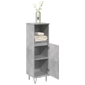   Betonszürke szerelt fa fürdőszobaszekrény 30 x 30 x 100 cm