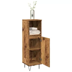  Antik fa színű szerelt fa fürdőszobaszekrény 30 x 30 x 100 cm