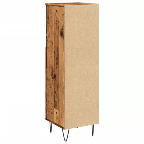 Antik fa színű szerelt fa fürdőszobaszekrény 30 x 30 x 100 cm