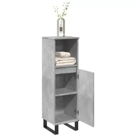   Betonszürke szerelt fa fürdőszobaszekrény 30 x 30 x 100 cm