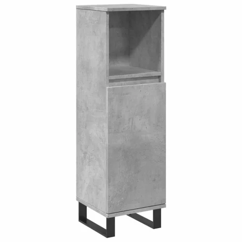 Betonszürke szerelt fa fürdőszobaszekrény 30 x 30 x 100 cm