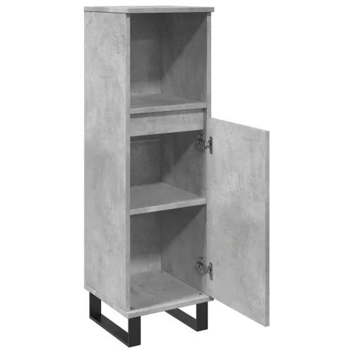 Betonszürke szerelt fa fürdőszobaszekrény 30 x 30 x 100 cm