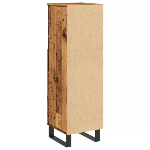 Antik fa színű szerelt fa fürdőszobaszekrény 30 x 30 x 100 cm