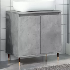 Betonszürke szerelt fa fürdőszobaszekrény 58x33x60 cm