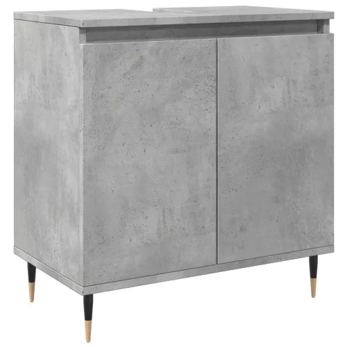 Betonszürke szerelt fa fürdőszobaszekrény 58x33x60 cm