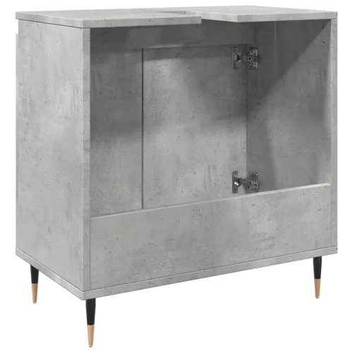 Betonszürke szerelt fa fürdőszobaszekrény 58x33x60 cm