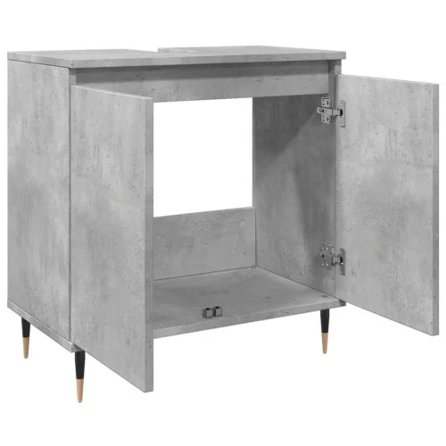 Betonszürke szerelt fa fürdőszobaszekrény 58x33x60 cm