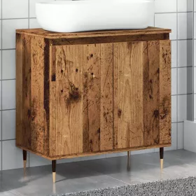   Antik fa színű szerelt fa fürdőszobaszekrény 58 x 33 x 60 cm