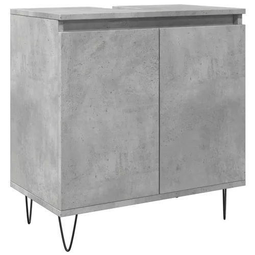 Betonszürke szerelt fa fürdőszobaszekrény 58x33x60 cm