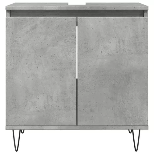 Betonszürke szerelt fa fürdőszobaszekrény 58x33x60 cm