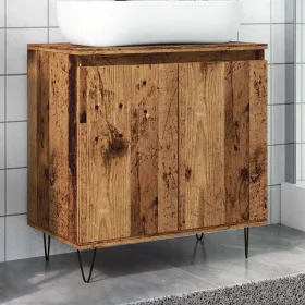   Antik fa színű szerelt fa fürdőszobaszekrény 58 x 33 x 60 cm