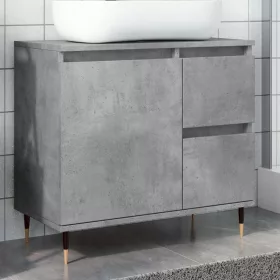   Betonszürke szerelt fa fürdőszobaszekrény 65 x 33 x 60 cm