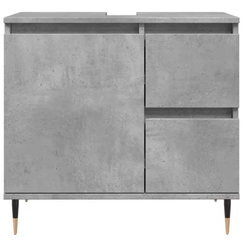 Betonszürke szerelt fa fürdőszobaszekrény 65 x 33 x 60 cm