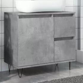   Betonszürke szerelt fa fürdőszobai mosdószekrény 65x33x60 cm