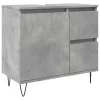 Betonszürke szerelt fa fürdőszobai mosdószekrény 65x33x60 cm