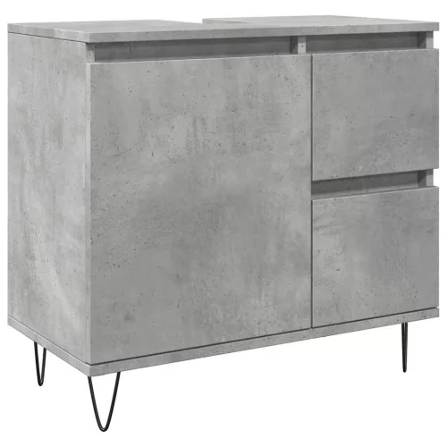 Betonszürke szerelt fa fürdőszobai mosdószekrény 65x33x60 cm