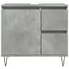 Betonszürke szerelt fa fürdőszobai mosdószekrény 65x33x60 cm