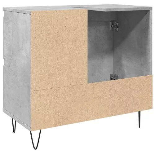 Betonszürke szerelt fa fürdőszobai mosdószekrény 65x33x60 cm