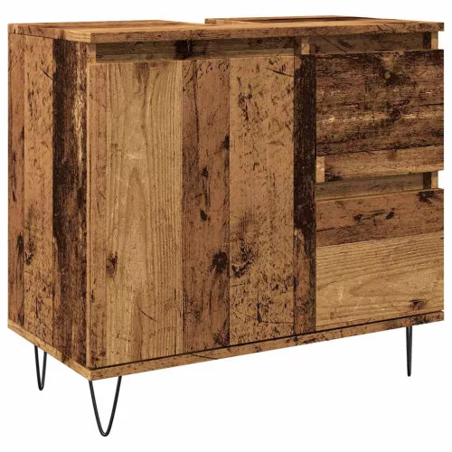 Antik fa színű szerelt fa mosdószekrény 65 x 33 x 60 cm
