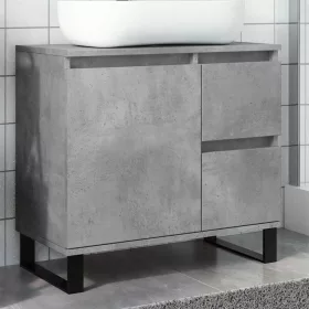   Betonszürke szerelt fa fürdőszobai mosdószekrény 65x33x60 cm
