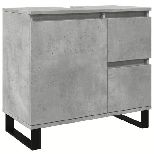 Betonszürke szerelt fa fürdőszobai mosdószekrény 65x33x60 cm