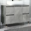 Betonszürke szerelt fa fürdőszobaszekrény 80 x 33 x 60 cm