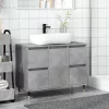 Betonszürke szerelt fa fürdőszobaszekrény 80 x 33 x 60 cm