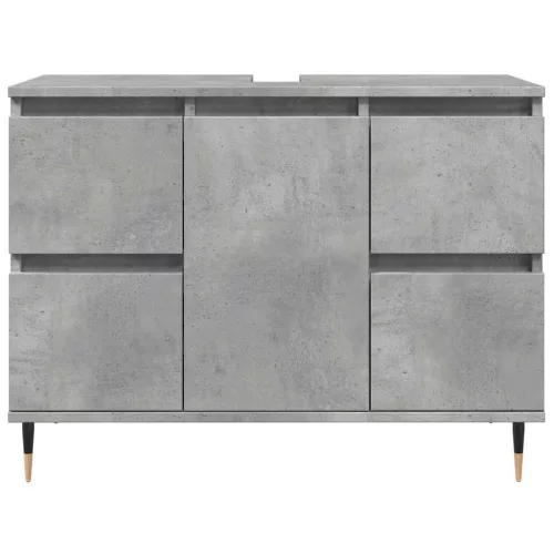 Betonszürke szerelt fa fürdőszobaszekrény 80 x 33 x 60 cm