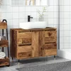 Antik fa színű szerelt fa mosdószekrény 80 x 33 x 60 cm