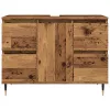 Antik fa színű szerelt fa mosdószekrény 80 x 33 x 60 cm