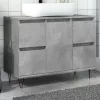 Betonszürke szerelt fa fürdőszobaszekrény 80 x 33 x 60 cm
