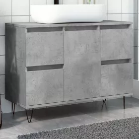   Betonszürke szerelt fa fürdőszobaszekrény 80 x 33 x 60 cm