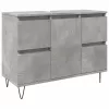 Betonszürke szerelt fa fürdőszobaszekrény 80 x 33 x 60 cm