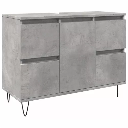 Betonszürke szerelt fa fürdőszobaszekrény 80 x 33 x 60 cm