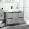 Betonszürke szerelt fa fürdőszobaszekrény 80 x 33 x 60 cm