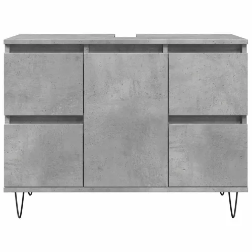 Betonszürke szerelt fa fürdőszobaszekrény 80 x 33 x 60 cm