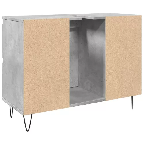 Betonszürke szerelt fa fürdőszobaszekrény 80 x 33 x 60 cm