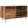 Antik fa színű szerelt fa hanglemezszekrény 84,5x38x48 cm