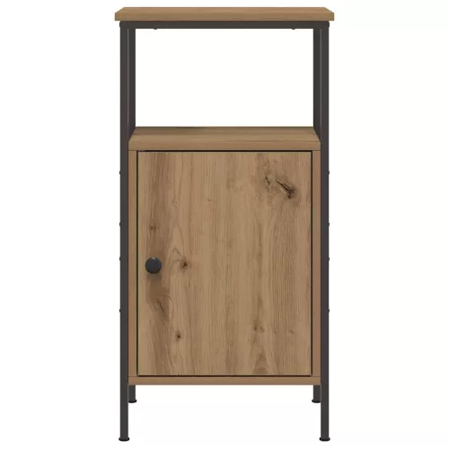 2 db kézműves tölgy színű szerelt fa éjjeliszekrény 41x31x80 cm